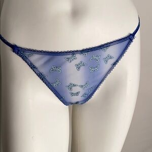 Planet Lingerie blue butterfly thong panty L